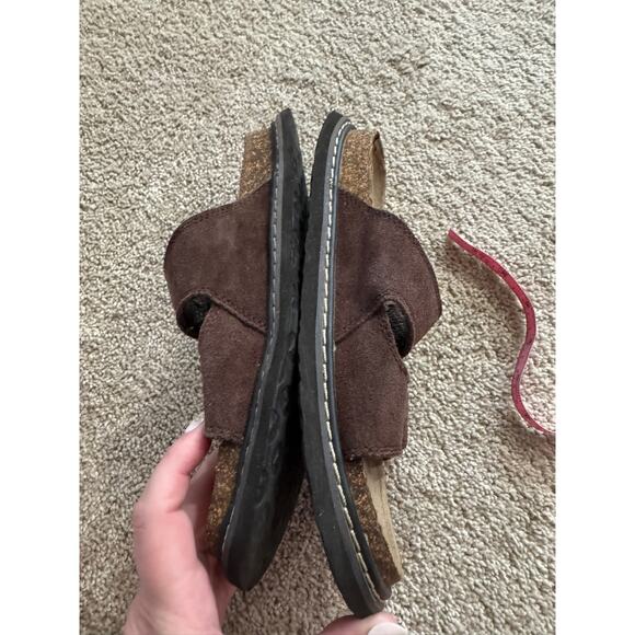 Airwalk Double Strap Brown Leather Sandals w/ Buckles Men's Size 7 Cork Footbed - Picture 7 of 11